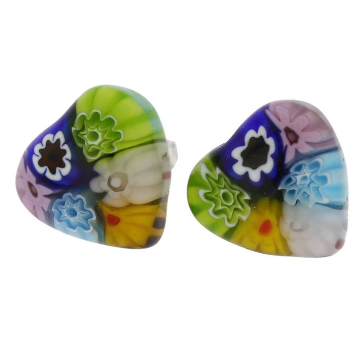 Millefiori Herz Ohrstecker # 1