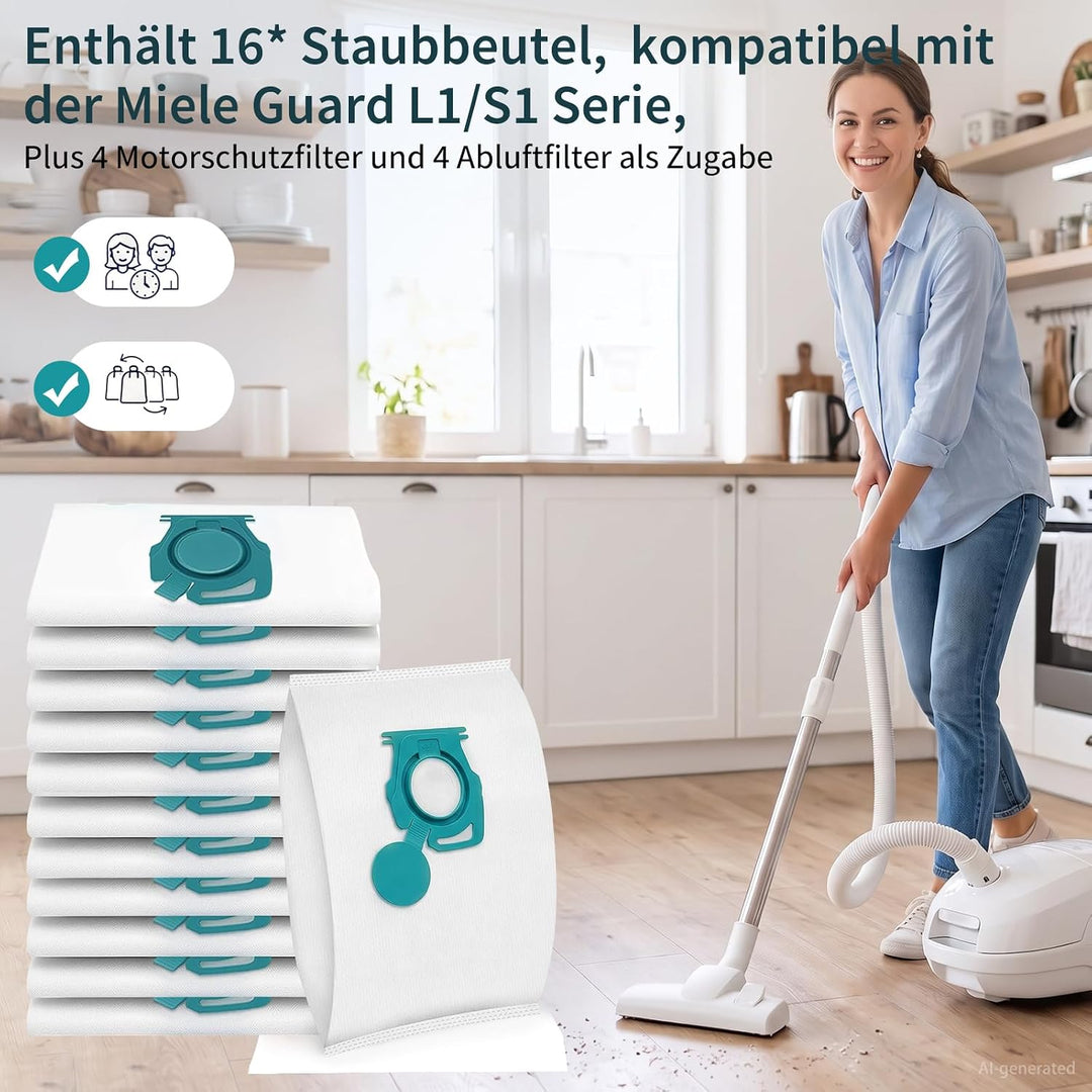 12 Staubsaugerbeutel für Miele TU Guard L1/S1/CO M1 Staubsauger Ersatzteile | Ersatz für Miele S3838