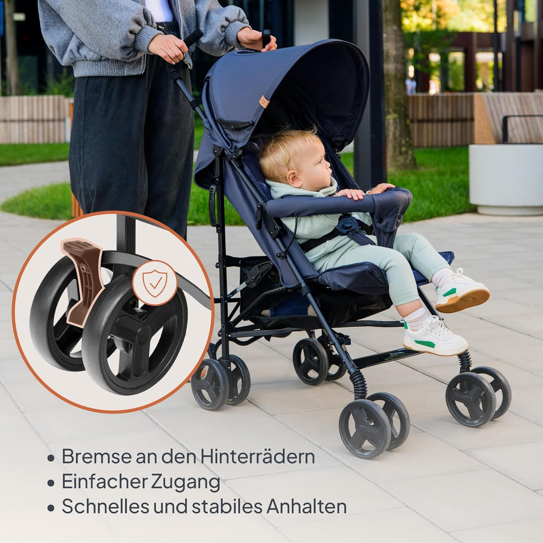 LIONELO Elia Buggy Klein Zusammenklappbar Kinderwagen Bis 15 Kg, Rücken Und Fussstützenverstellung H