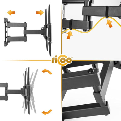 RICOO TV Wandhalterung Fernseher Schwenkbar Neigbar für 32-55 Zoll, Universal TV Halterung S7744, Fe