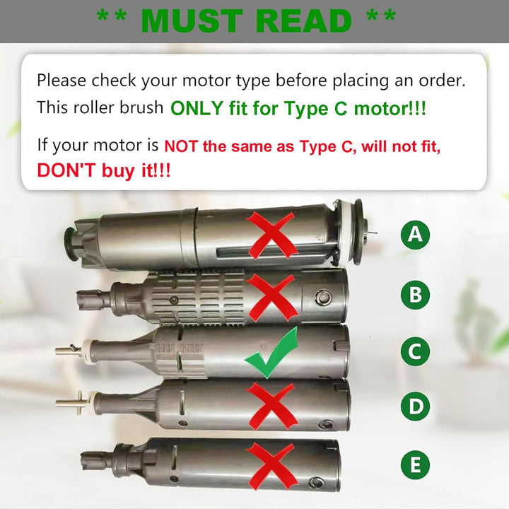 HUAYUWA Ersatz-Teppichbürste (4 Zinkenantrieb, d=50mm) für Dyson V8 Total Clean V8 Animal V7 Staubsa