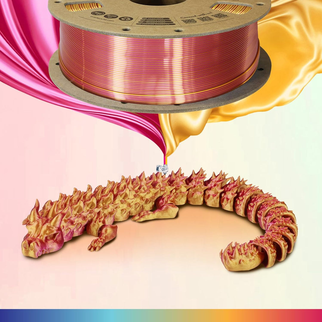 OVERTURE Silk PLA Zweifarbig Filament 1.75mm für 3D Drucker, 1kg Spule (2.2lbs), Massgenauigkeit +/-