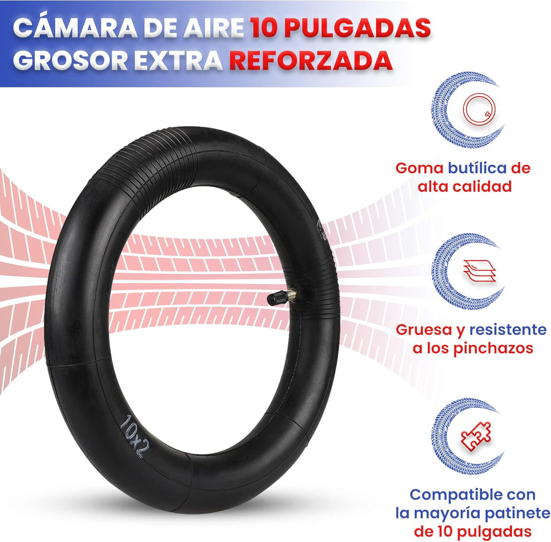 ANSENI 10 Zoll Ersatzschlauch für 10 Zoll Reifen Ersatz für Elektro-Scooter (2 Stück)