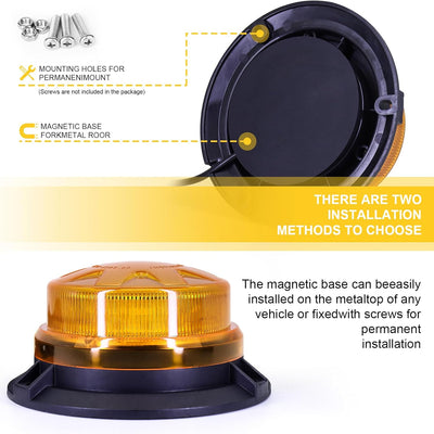 antom Rundumleuchte,12V-24V Gelb Rundumleuchte LED mit magnetischem und 3 Meters-Kabel für Gabelstap