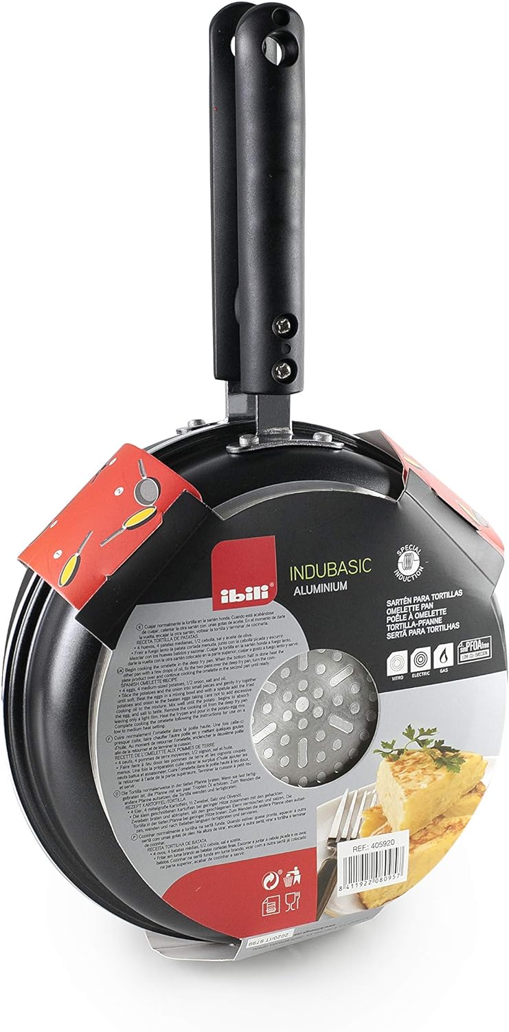 ibili 407200 Bratpfannen-Set "Chef Style" 20 / 24 cm, Aluminium, schwarz, 47 x 28.5 x 3.7 cm,2 Einhe