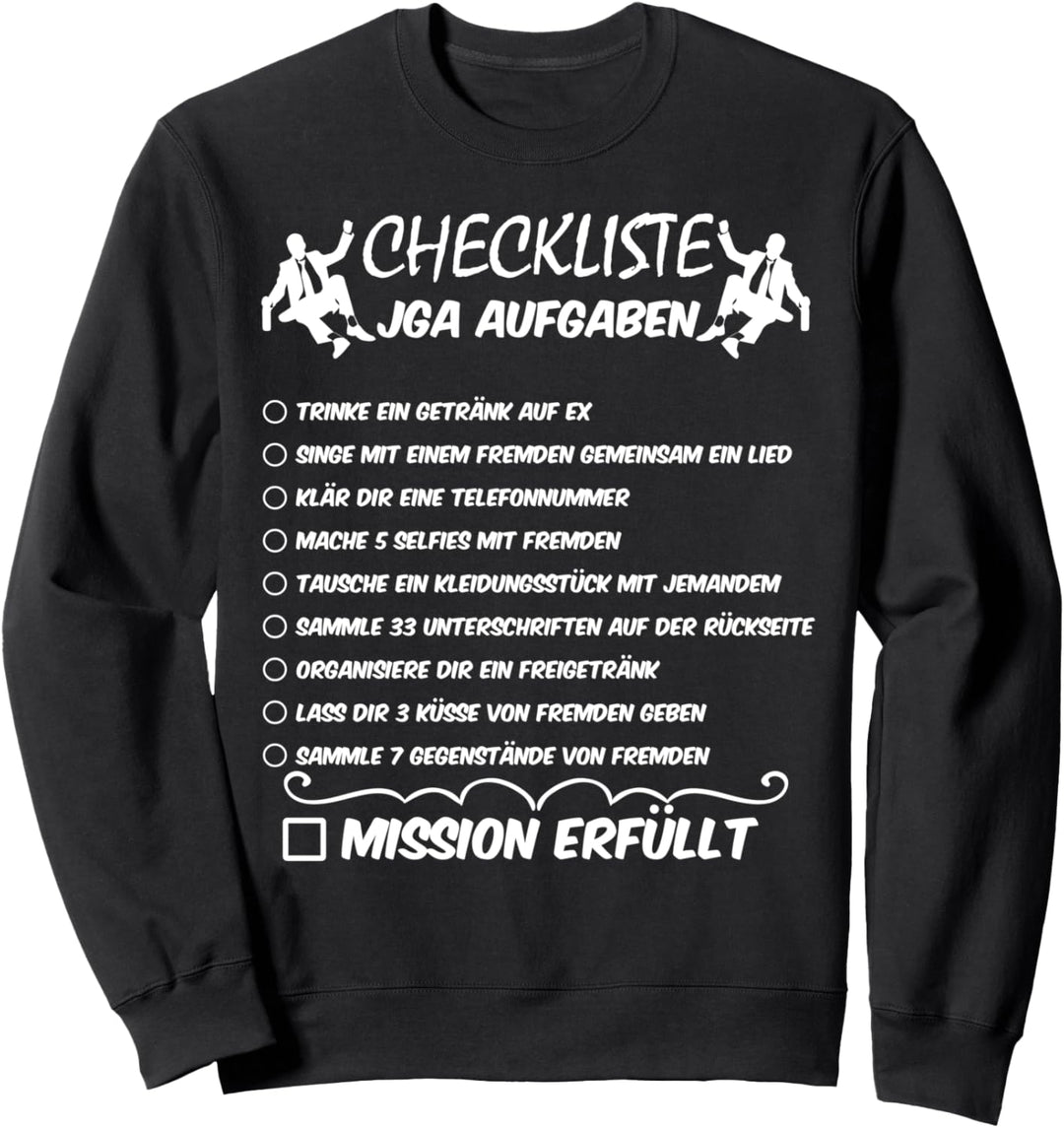 JGA Junggesellenabschied Aufgaben Checkliste JGA Sweatshirt
