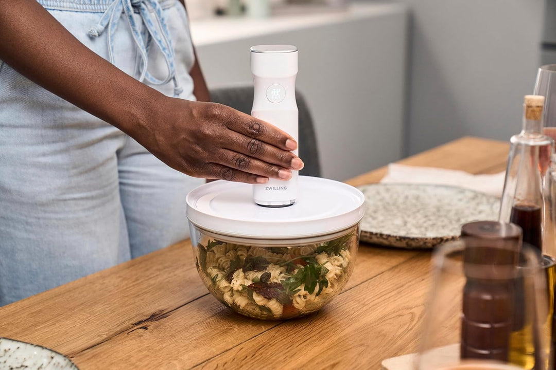 ZWILLING Fresh & Save BOWLS Vakuum Starter Set 11-tlg, Glas/Keramik, S-12 cm, M-18 cm, L-24 cm, Pump