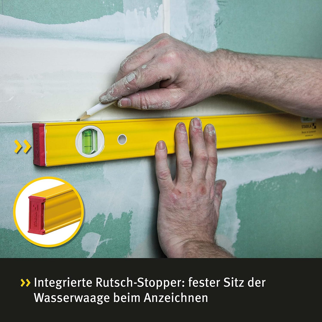 STABILA Magnet-Wasserwaage Type 80 ASM, 40 cm, verstärktes Alu-Profil, extrastarkes Seltenerd-Magnet