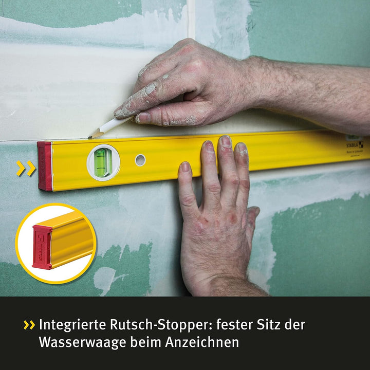 STABILA Magnet-Wasserwaage Type 80 ASM, 40 cm, verstärktes Alu-Profil, extrastarkes Seltenerd-Magnet