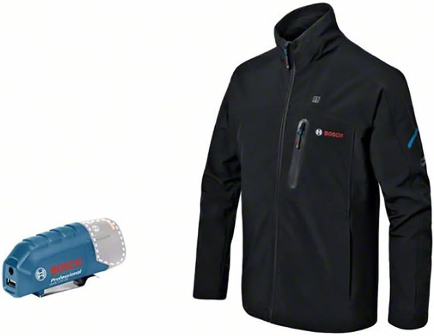 Bosch Professional Beheizbare Jacke GHJ 12+18V XA (inkl. USB-Ladeadapter GAA 12V-21, Ohne Akku, Im K