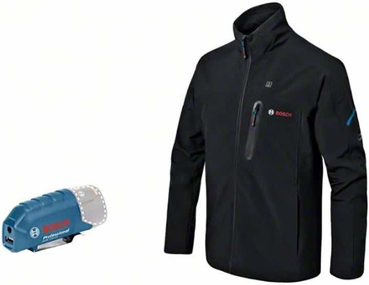 Bosch Professional Beheizbare Jacke GHJ 12+18V XA (inkl. USB-Ladeadapter GAA 12V-21, ohne Akku, im K