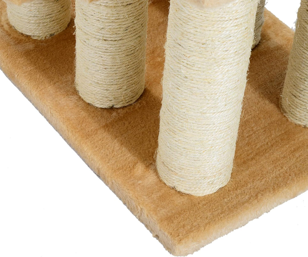 PawHut Tiertreppe Katzentreppe Hundetreppe 3 Stufen Treppe für Katze und Hunde Plüsch Creme 45 x 35