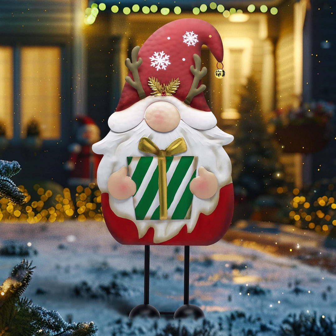 TERESA'S COLLECTIONS Weihnachten Deko,Gartendeko für Draussen,61cm,Metall Weihnachtswichtel für Weih