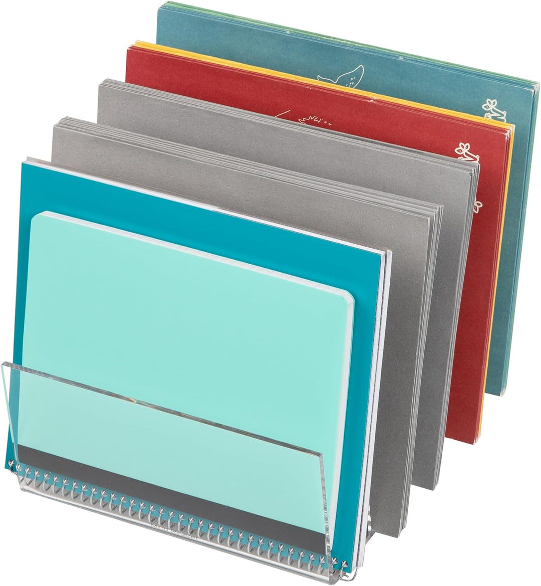Mind Reader A5CFILE-CLR Vertikaler Halter mit 5 Fächern, hochwertiges transparentes Acryl, Ordner,
