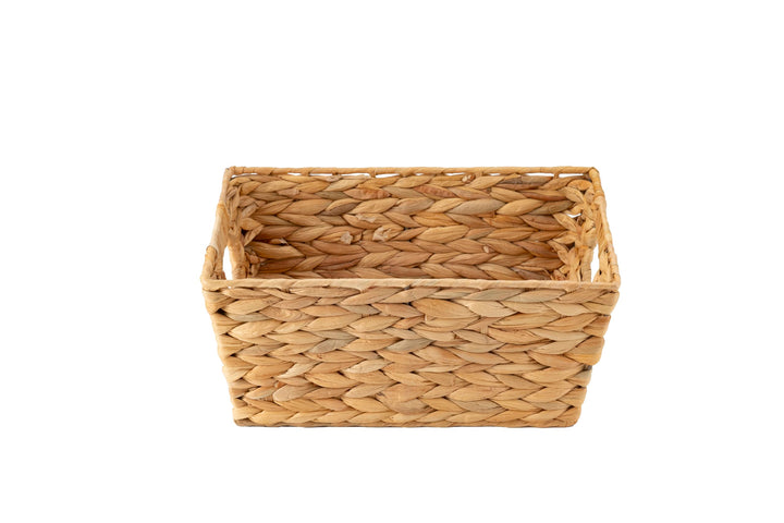 ECHTWERK Aufbewahrungskorb aus Wasserhyazinthe, Rechteckig, 35 x 25 x 16 cm, Naturfarben, Flechtkorb