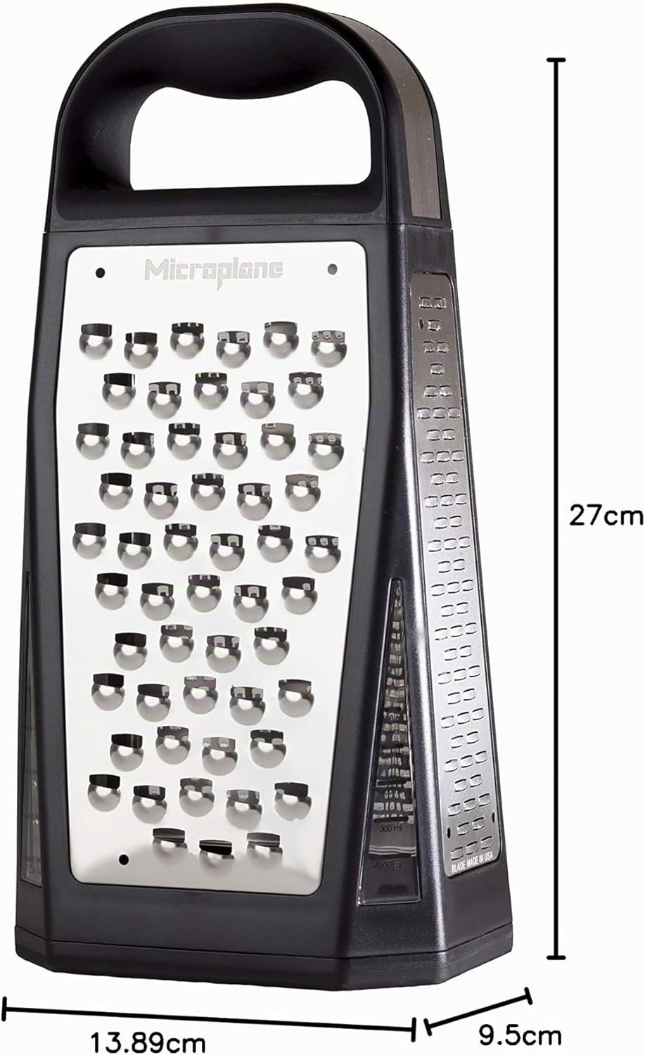 Microplane Turmreibe mit 5 Reibflächen in Fein, Grob, Sehr Grob, 2-Wege-Schneide & grosse Raspel mit
