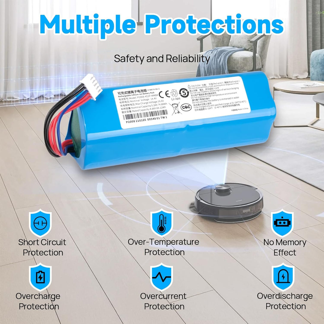 5200 mAh Akku Kompatibel mit Ecovacs Deebot T5 T8 T8+ T9 T9+ Deebot T10 T9 Ozmo 950 DX65 DX93 DX96,