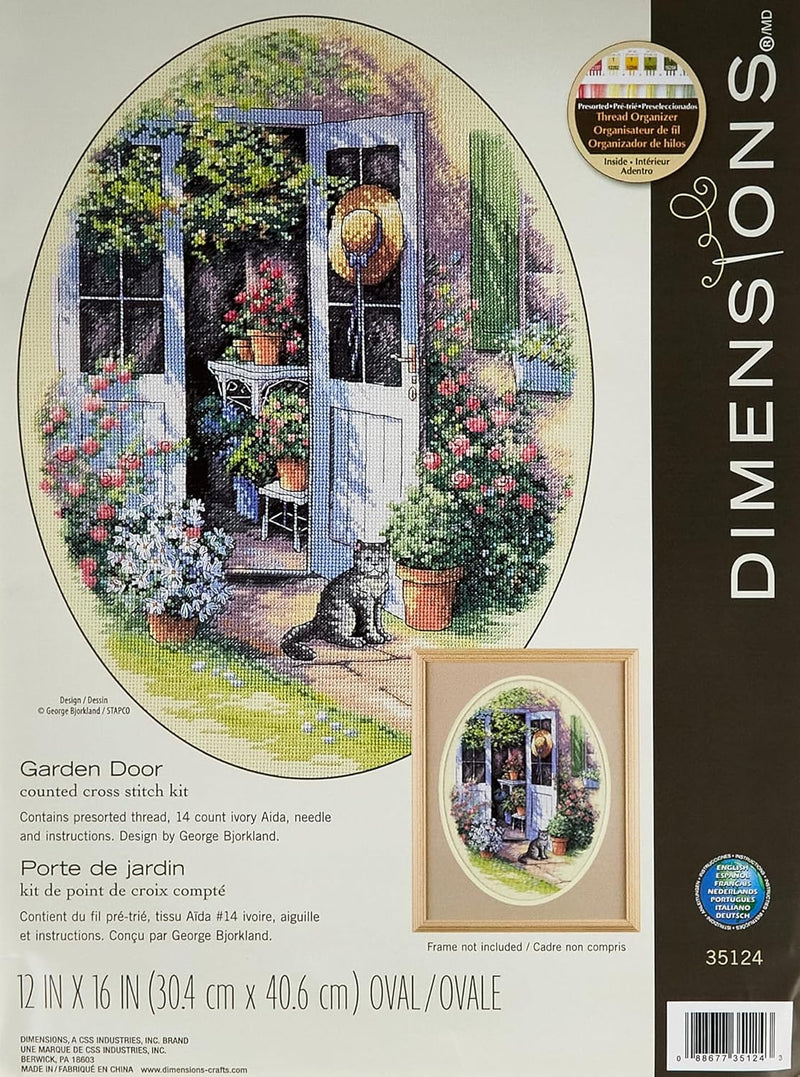 Dimensions Gezählter Kreuzstick Set, Garden Door, Elfenbeinfarben Gartentür, Gartentür