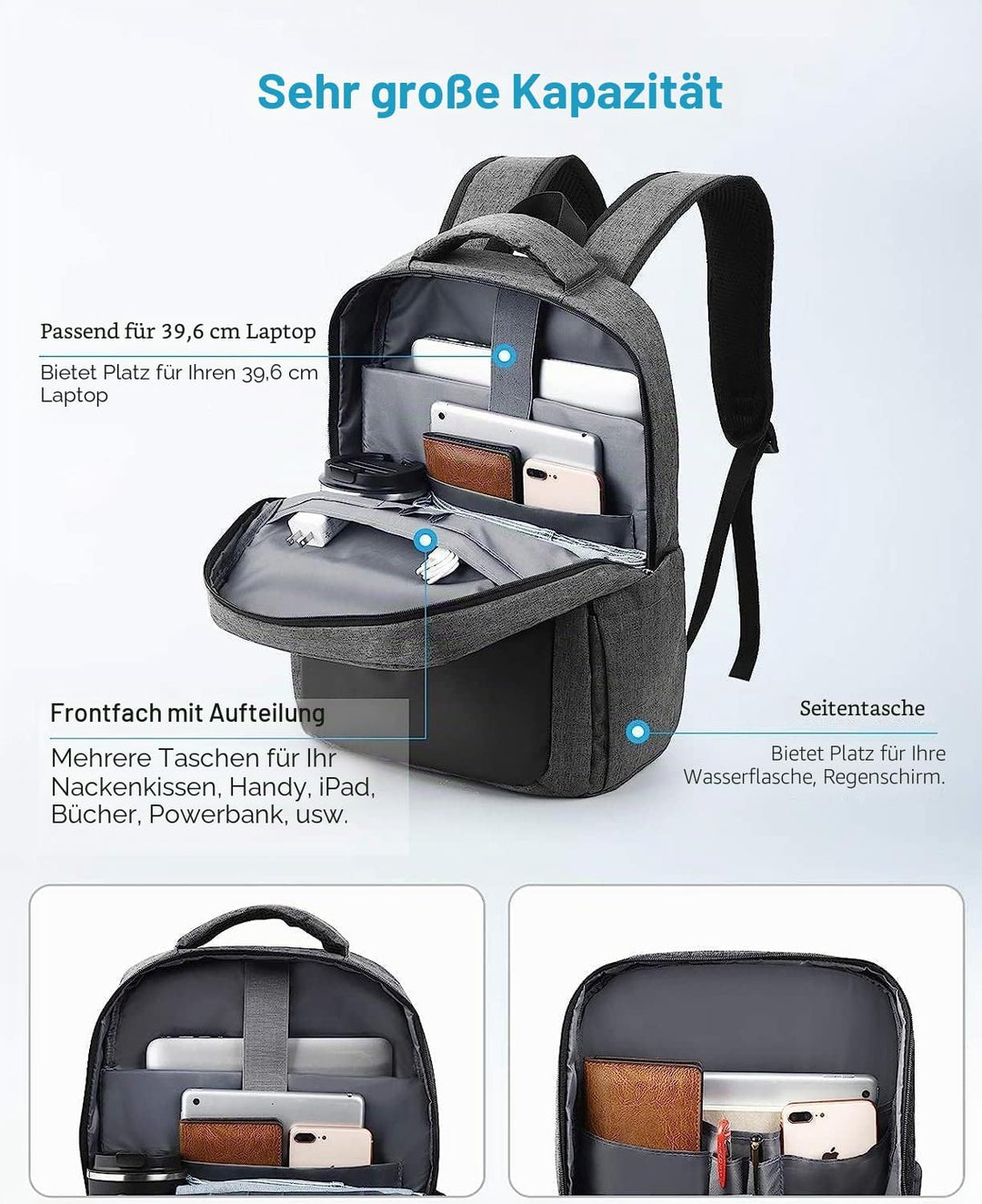 HOMIEE Laptop Rucksack Herren Arbeit Rucksack Travel Backpack Reiserucksack Tagesrucksack für Busine