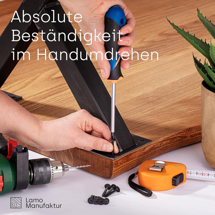 LAMO Manufaktur Tischbeine für Esstisch | Schreibtisch, Mark Light | Vierkantprofil 60x60 mm, Tischg