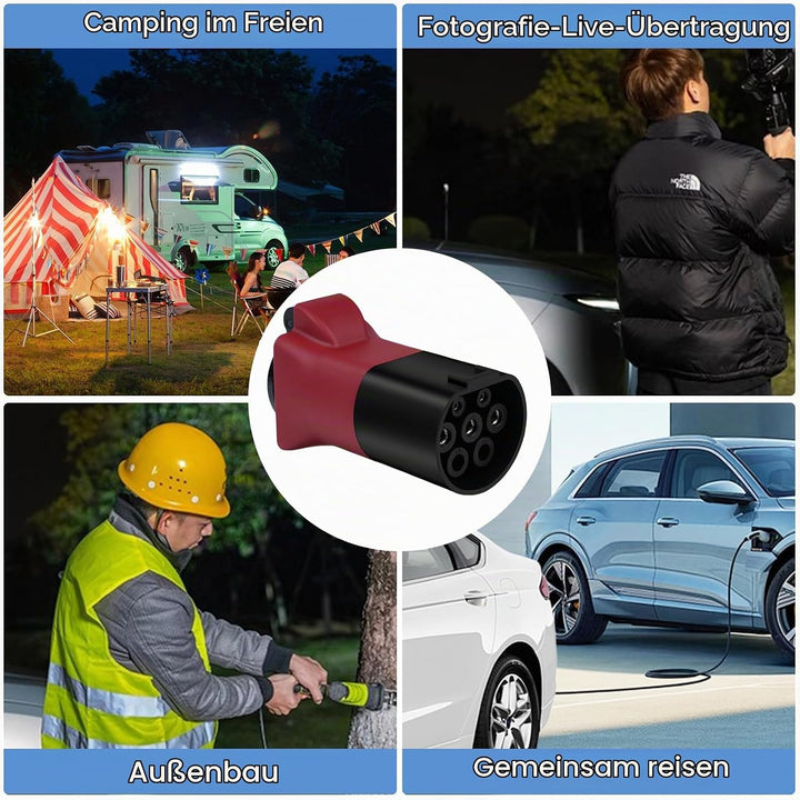 V2L Adapter für EV, 3,5 kW, 16 A, 220 V, Fahrzeugadapter zum Laden – Typ 2 auf Aussen-Schuko-Entlade