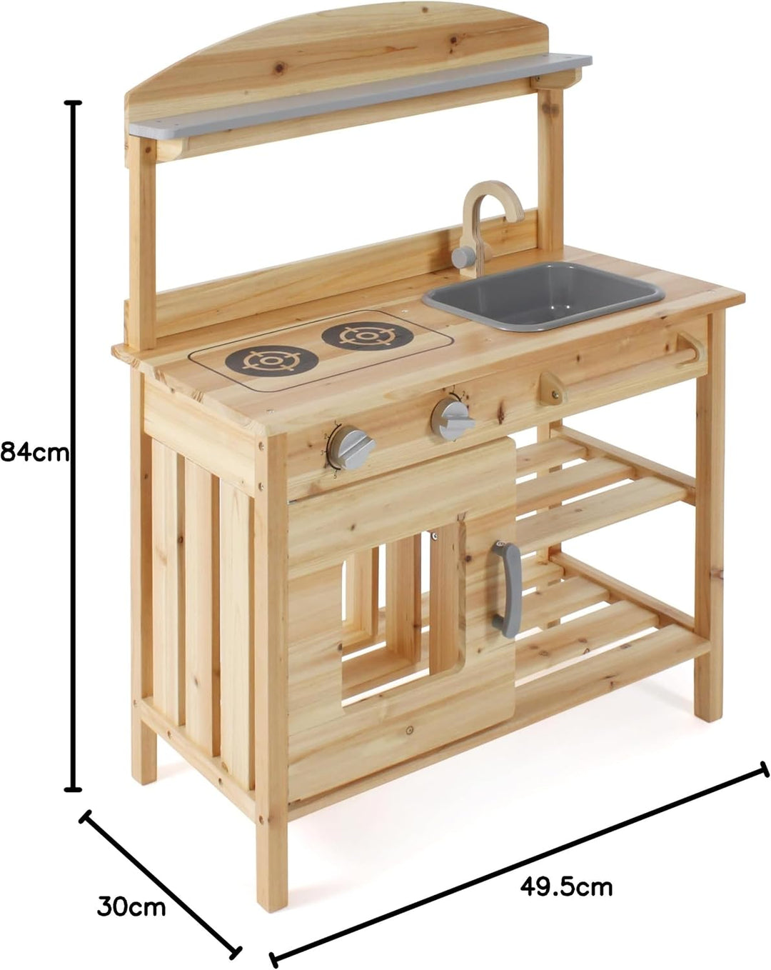 Bayer Chic 2000 Matschküche, unbehandelt, vollmassives Holz, Outdoor-Kinderküche, für Kinder ab 3 Ja