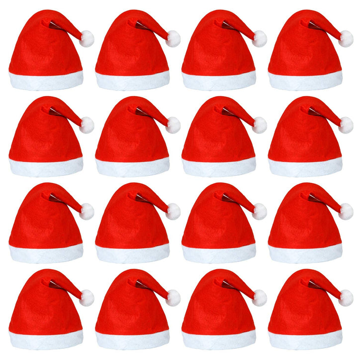 Elcoho 20 Pack Nikolausmütze Weihnachtsmütze Erwachsene plüsche weihnachtsmann mütze Vliesstoff Weih