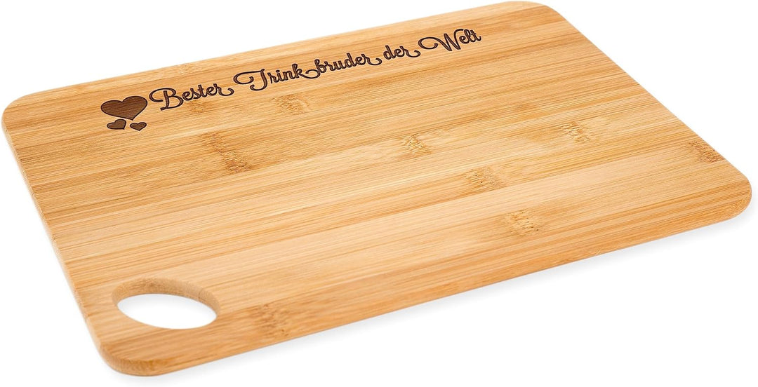 Mr. & Mrs. Panda Bambus - Schneidebrett Trinkbruder - Geschenk, Herz Liebe Verliebt Dankeschön Gebur