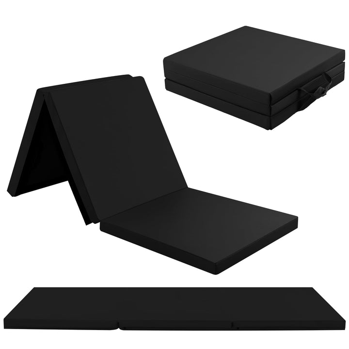 KOMFOTTEU Gymnastikmatte faltbar, Weichbodenmatte 180x60x5cm Fitnessmatte, Turnmatte dick mit Trageg