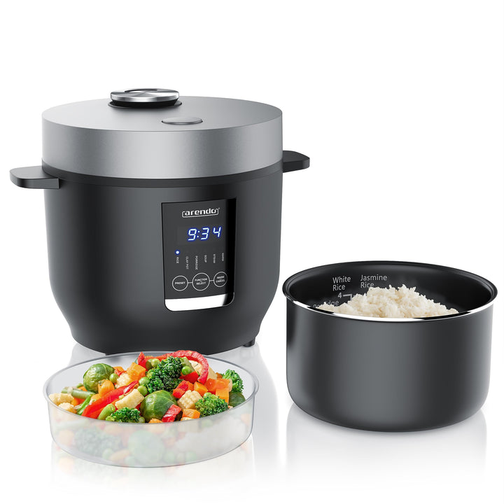 Arendo - digitaler Dampfgarer Multikocher - 2 Liter – 350 Watt – Multikocher mit Dampfgareinsatz und
