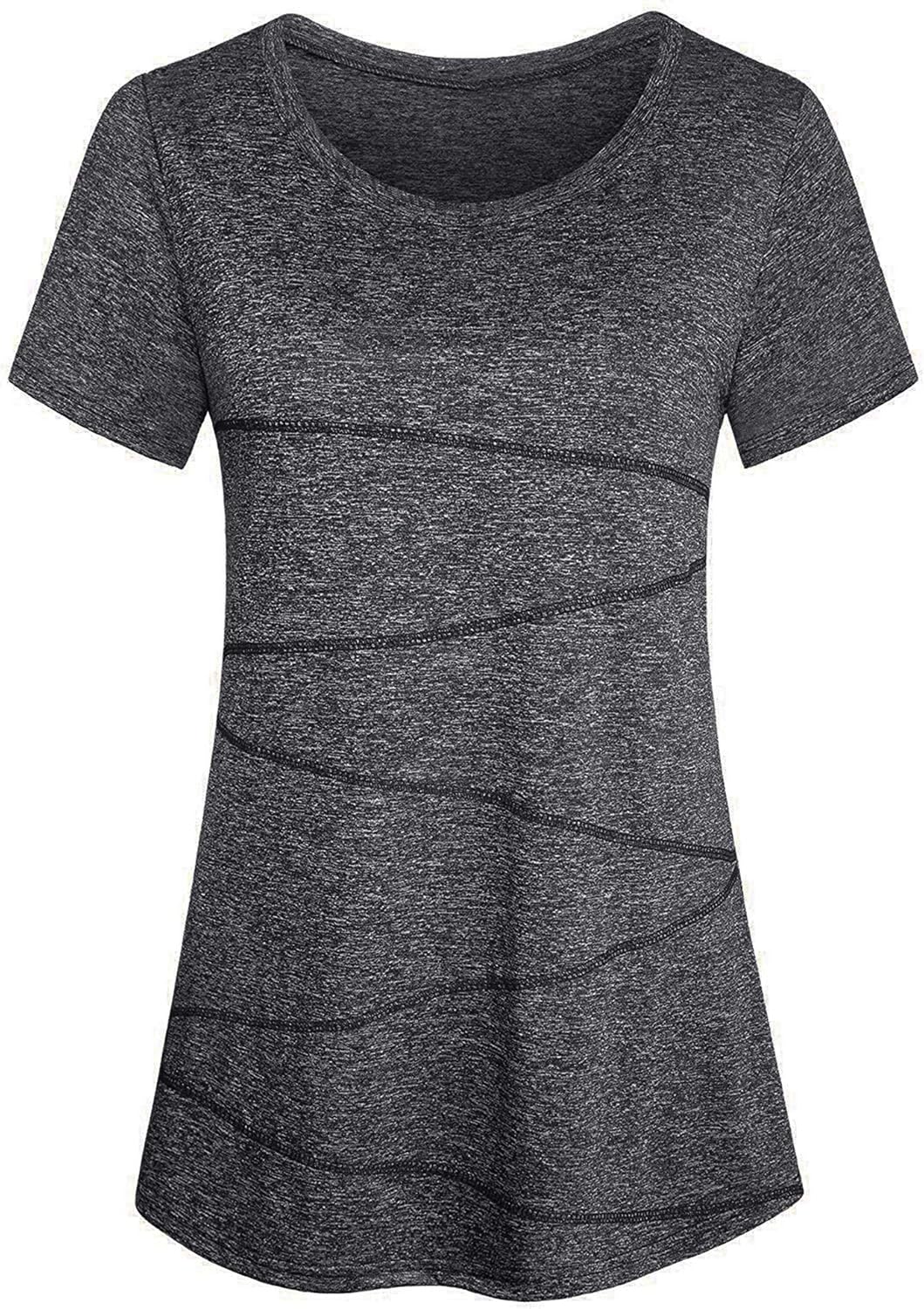iClosam Damen Sport T-Shirt Running Fitness Laufshirt Kleidung Yoga Top Funktionsshirt Sportshirt Ku
