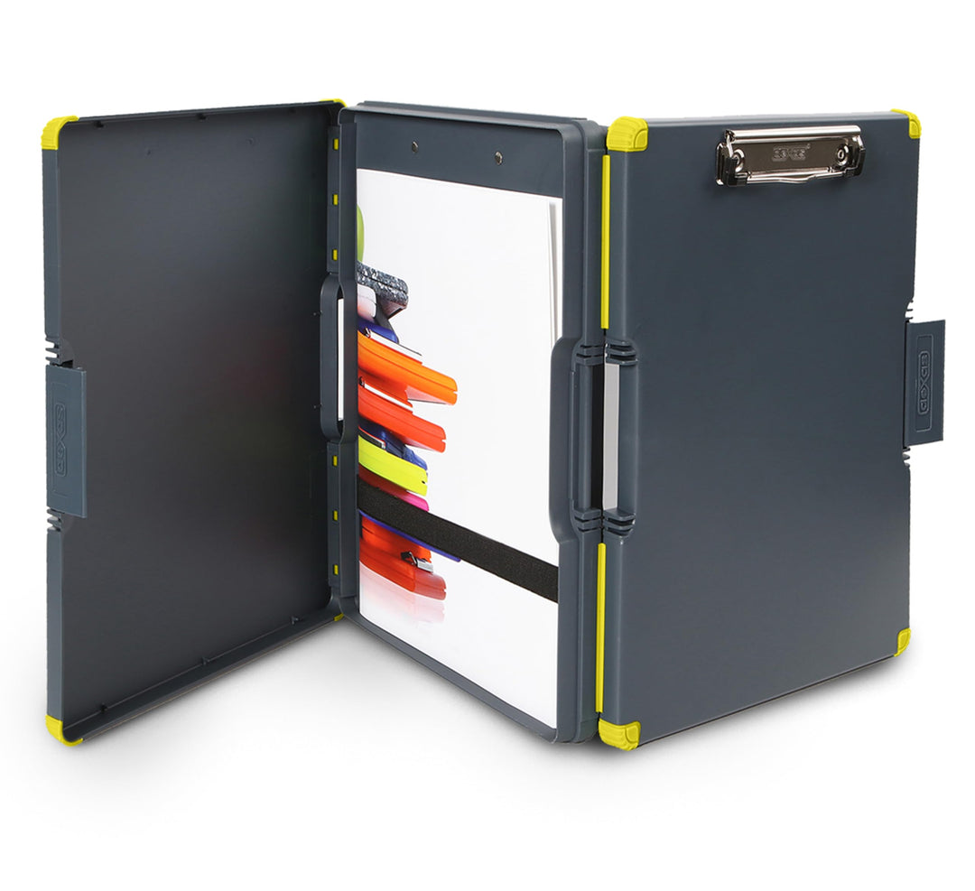 Dexas Duo Clipcase Dual Sided Storage Case and Organizer, Yellow Clip and Edges Gelber Clip und Kant