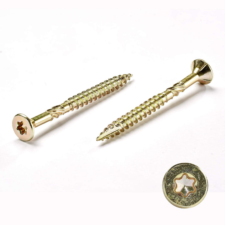 INNONEXXT® Premium Spanplattenschrauben | 4,5 x 45 mm | Fräsrippen | Cut-Spitze | Terrassenschrauben