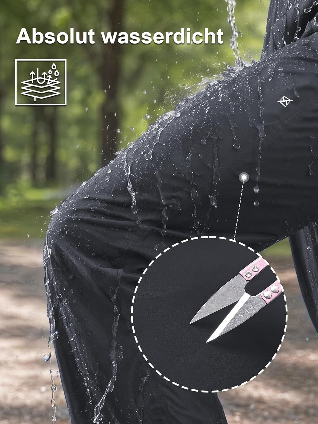 YuKaiChen Herren Regenhose, wasserdichte Überziehhose mit Transportbeutel, Atmungsaktive Outdoor Hos