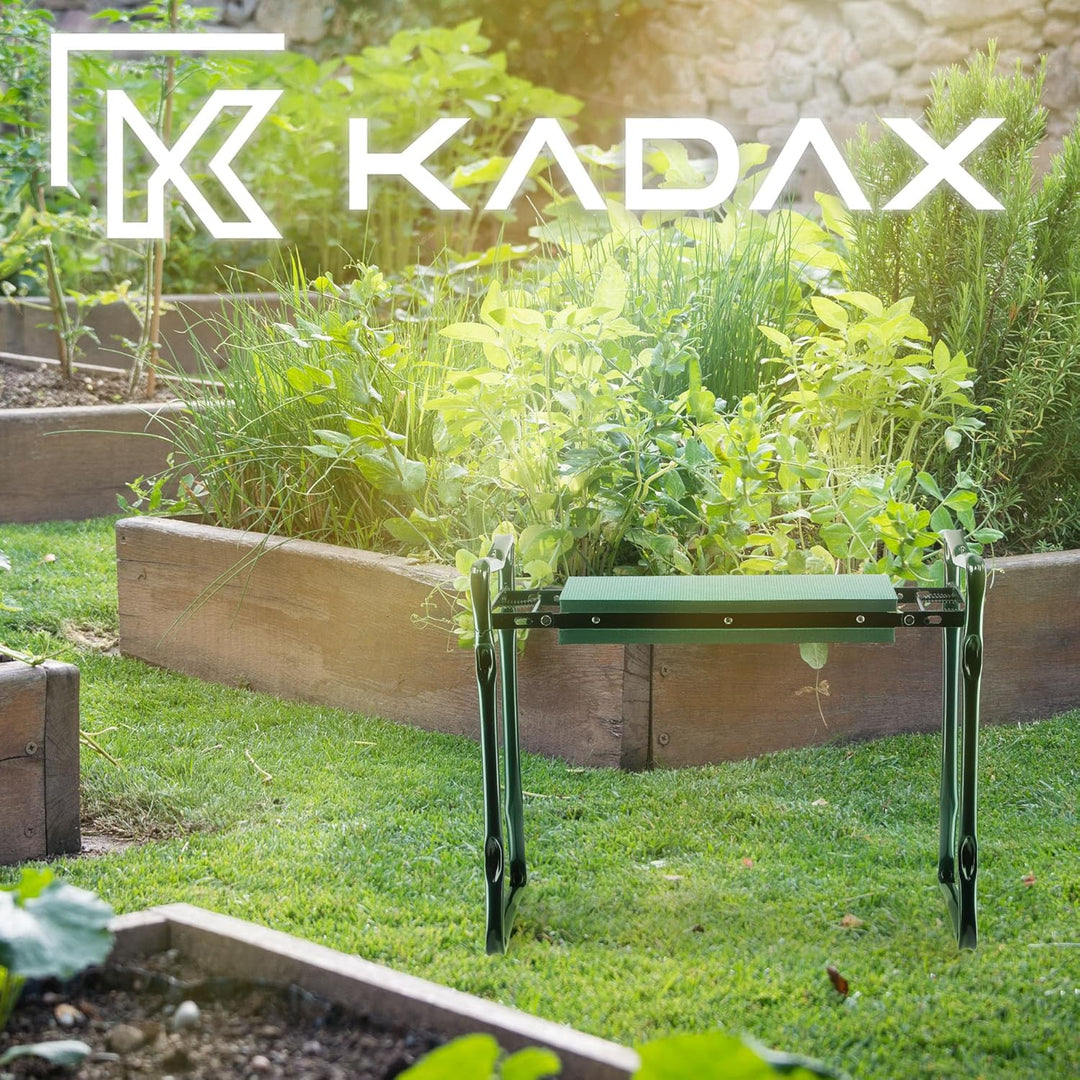 KADAX Kniebank für Gartenarbeit, klappbarer Gartenhocker mit Schaumkissen, 59,5x49x27,5cm, Hocker fü