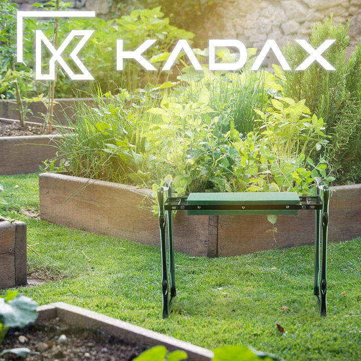 KADAX Kniebank für Gartenarbeit, klappbarer Gartenhocker mit Schaumkissen, 59,5x49x27,5cm, Hocker fü