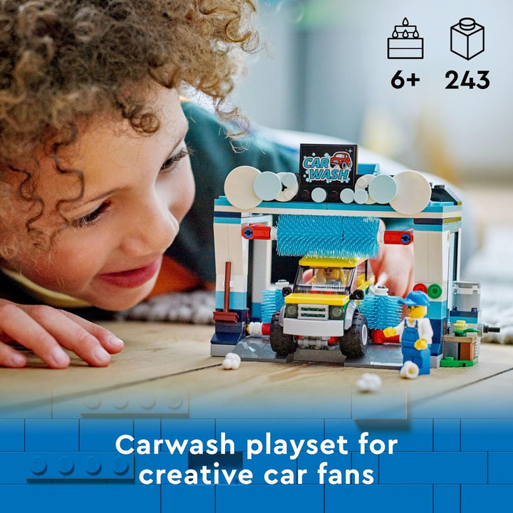 LEGO City Car Wash 60362 Bauspielzeug-Set, lustige Geschenkidee für Kinder ab 6 Jahren, mit drehbare