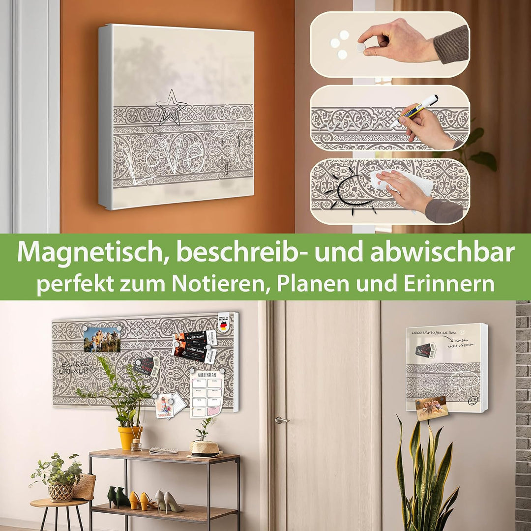 banjado Grosser Schlüsselkasten Metall - Schlüsselbox 30x30cm beschreibbarer mit 32 Haken - Schlüsse