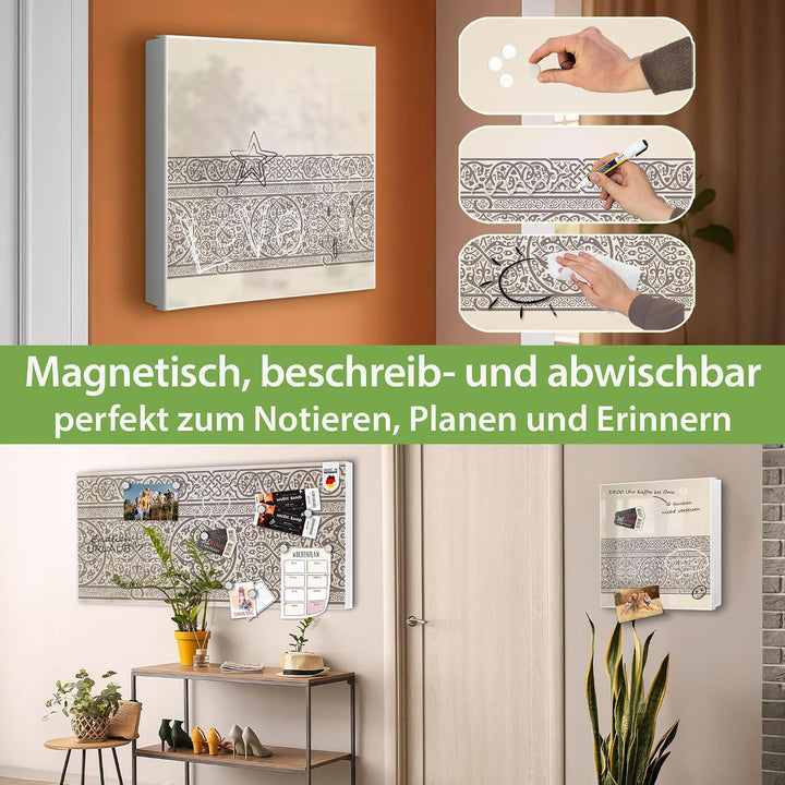 banjado Grosser Schlüsselkasten Metall - Schlüsselbox 30x30cm beschreibbarer mit 32 Haken - Schlüsse