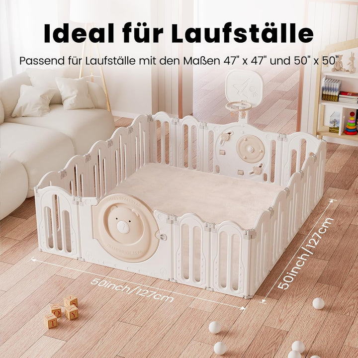 Krabbelmatte Baby 150×200cm, 3cm Dicke Schaumstoff Spielmatte, Ultraweiche Stütze und Plüschiges Gef