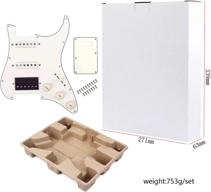 Ogdni SSS SSH03 Schlagbrett-Schlagbrett, vorverdrahtet, mit Alnico-V-Tonabnehmer-Kit für Strat ST E-