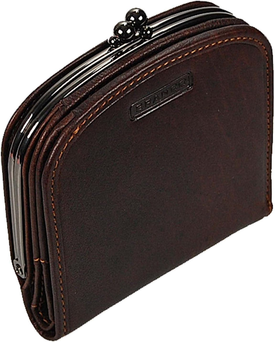 GoBago Branco Damenbörse Portemonnaie Geldbeutel Bügelbörse Damen Geldbörse Leder (Braun), Braun