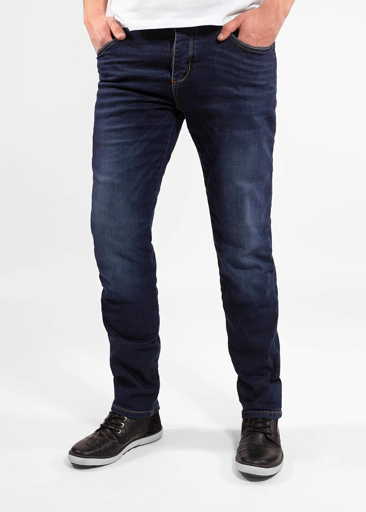 John Doe Ironhead XTM Motorrad Jeans 5 Pocket Style Atmungsaktiv mit Protektoren 28W / 30L Blau, 28W
