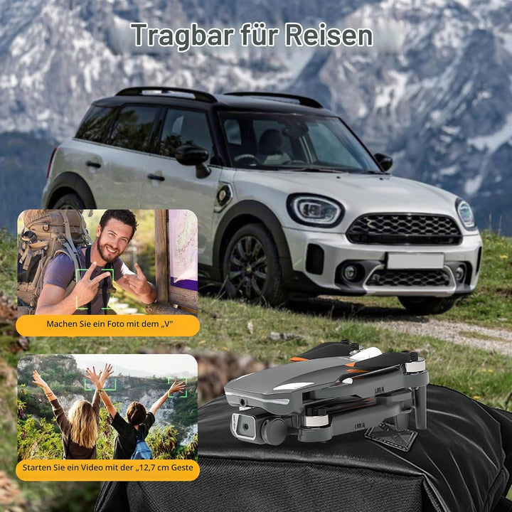Drohne mit Kamera 1080P HD, RC Quadcopter faltbare Drohne für Kinder, bürstenloser Motor, Ein-Tasten