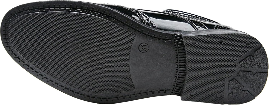 Jungen Kunstleder Lack Brogue Abendschuhe Schnürschuhe formelle Hochzeit Pagenkopf Schuhe 23 EU Lack