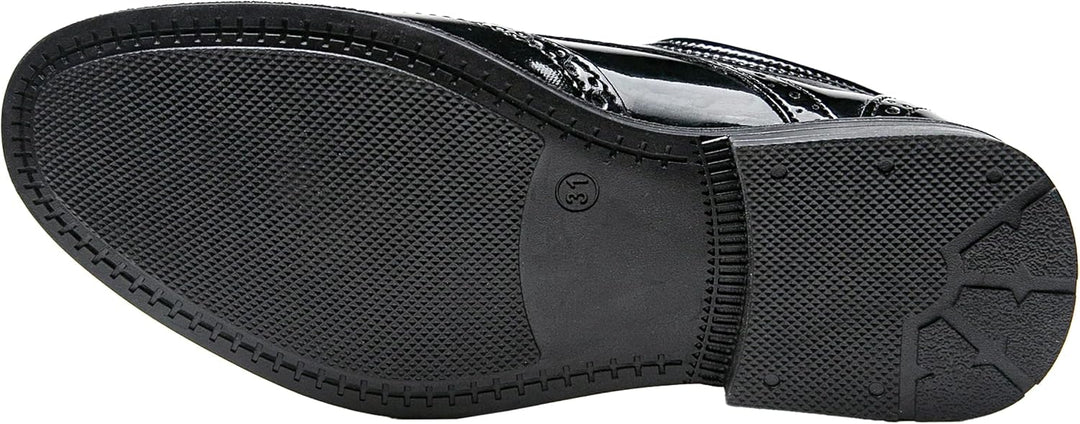 Jungen Kunstleder Lack Brogue Abendschuhe Schnürschuhe formelle Hochzeit Pagenkopf Schuhe 27 EU Lack