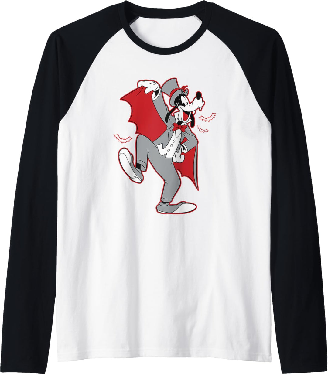 Disney Goofy in Dracula Costume Halloween Raglan