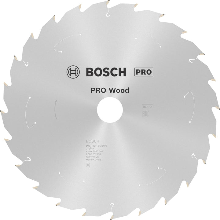 Bosch Professional 1x Kreissägeblatt Standard for Wood (Holz, Sägeblatt Ø 254 x 30 x 2,2 mm, 24 Zähn