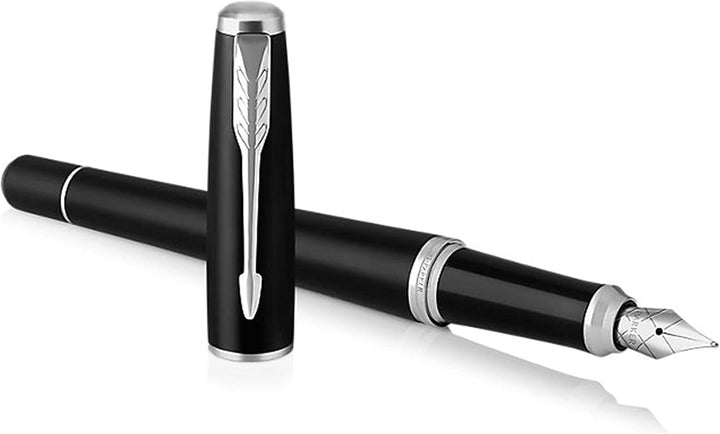 Parker Urban Füller | Muted Black mit Chromzierteilen | Füllfederhalter mit mittlerer Feder und blau