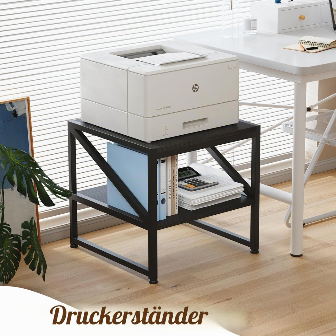 Beistelltisch Wohnzimmer 50x50x51,5 cm, Couchtisch mit 2 Ebenen bis 90 kg belastbar, Industrie-Desig
